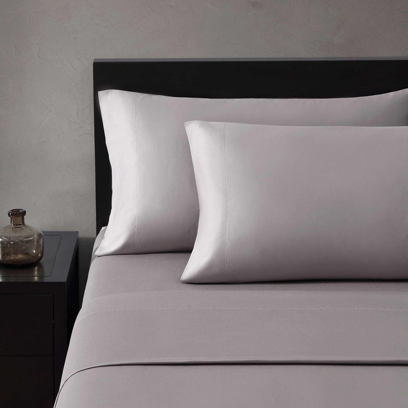 Vera Wang - King Size Sheet Set, Soft & Smooth Sateen Cotton Blend Bedding, Deep Pocket, 800 Thread Count, Bed Sheets with Fitted Sheet & Matching Pillowcases (Plum) - Image 2