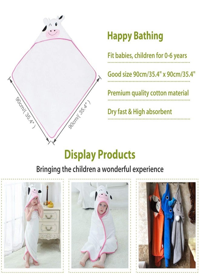 MICHLEY Unisex Baby Animal Hooded Bath Towel Soft Cotton Beach Swimming Bathrobe for 0-6T, Cow - Image 5