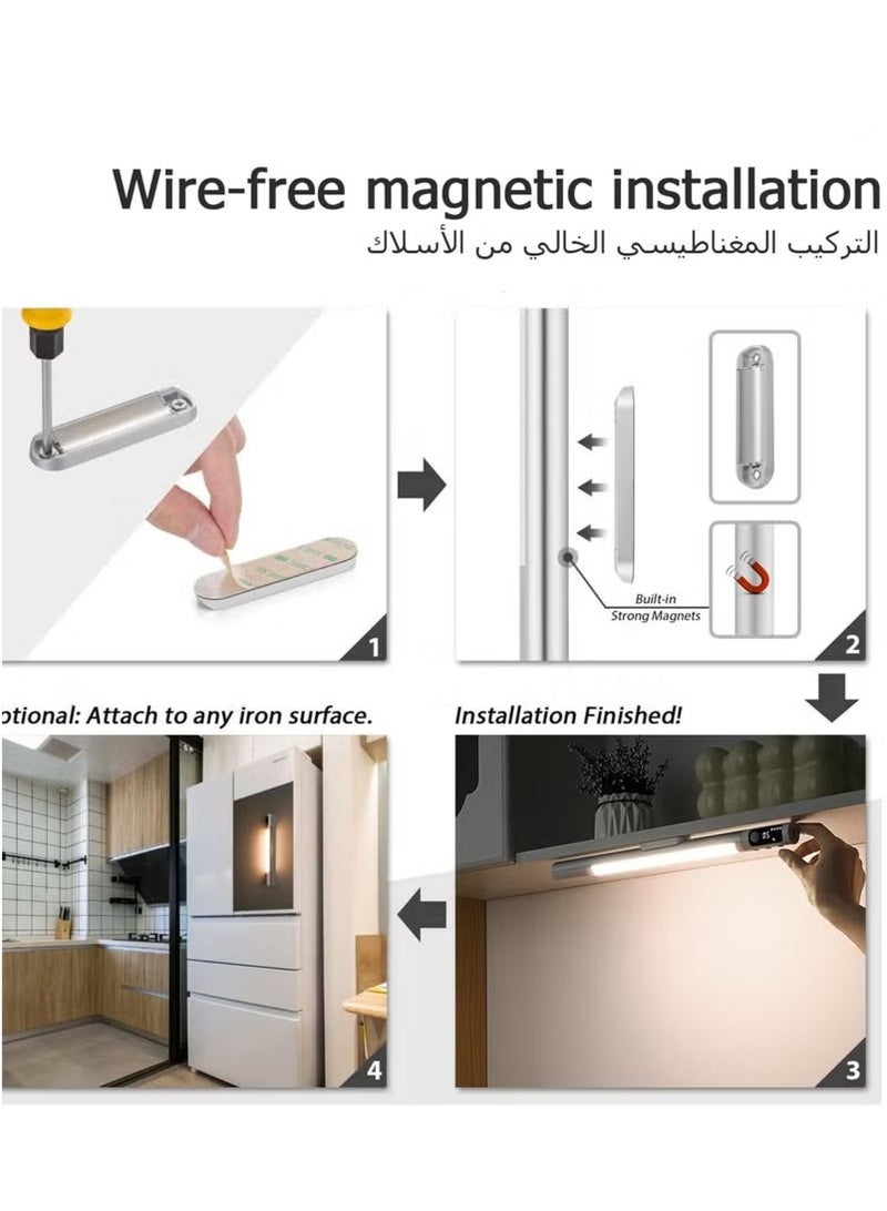 Beauenty Rechargeable Motion Sensor Night Lights - Wireless LED Closet Lighting with Magnetic Dimmable Feature and Digital Display - Ideal for Kitchen, Stairs, and Wardrobe - Image 3