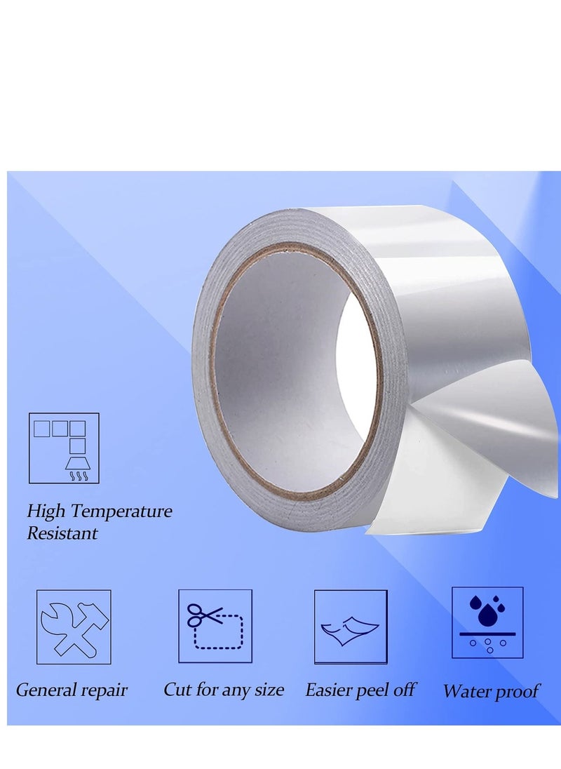 MARKQ - [Pack of 1] Aluminum Foil Tape - [2" x 15 Yards] - Insulation Adhesive Silver Metal Tape for HVAC, Sealing & Patching Hot & Cold Air Ducts - Image 1