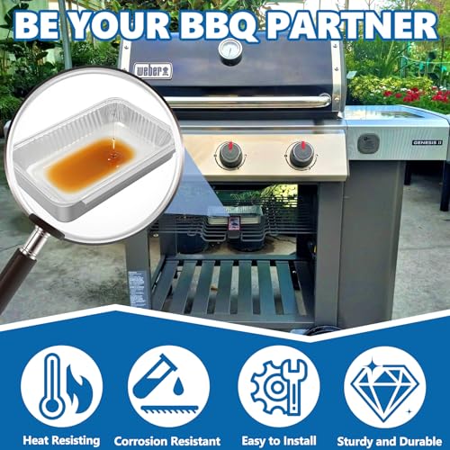 SafBbcue 93305 Grease Catch Pan for Weber Spirit e-210 e-220 e-310 e-320 e-330 Genesis II e-310 e-315 e-325 e-330 e-335 Grill Grease Tray with Disposable Drip Liners,Replacement Part for Weber#83156 - Image 4