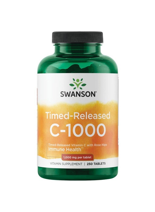 SWANSON Timedrelease Vitamin C With Rose Hips Immune System Support Skin Cardiovascular Health Antioxidant Supplement 1000 Mg 250 Tablets - Image 1