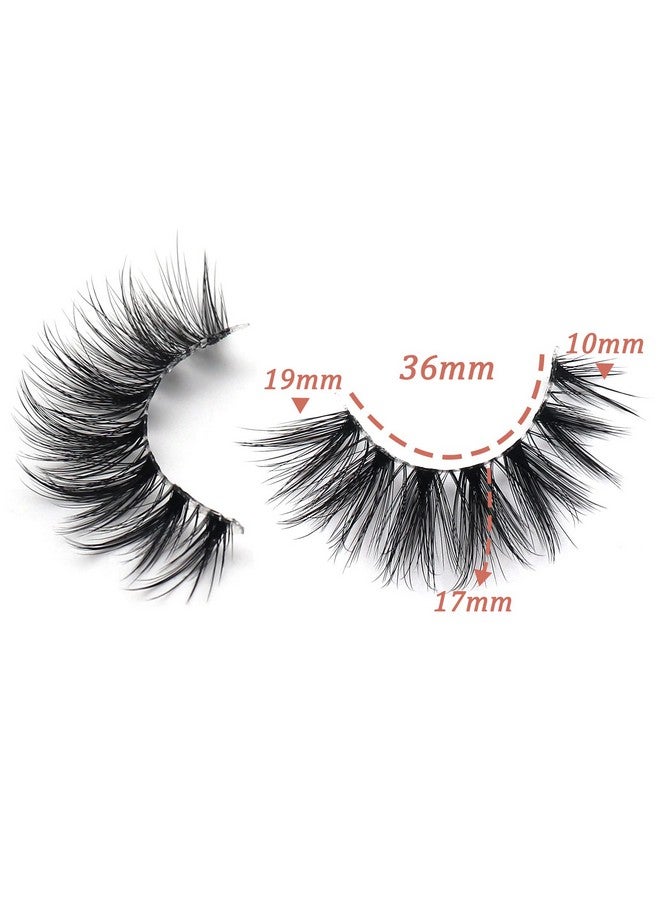 Losha Eyelashes Wispy Lashes Natural Look 8 Pairs Clear Band False Eyelashes Handmade Reusable Fake Eye Lashes Pack (No.60) - Image 2