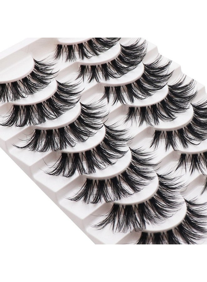 Losha Eyelashes Wispy Lashes Natural Look 8 Pairs Clear Band False Eyelashes Handmade Reusable Fake Eye Lashes Pack (No.60) - Image 5