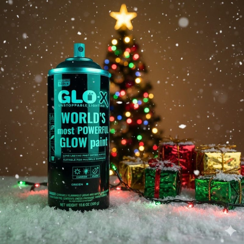 GLO-X Blue Glow Spray Paint (10.6 oz) | Outdoor Sun-Activated Neon Glow for Metal, Fabric & All Surfaces - Image 1