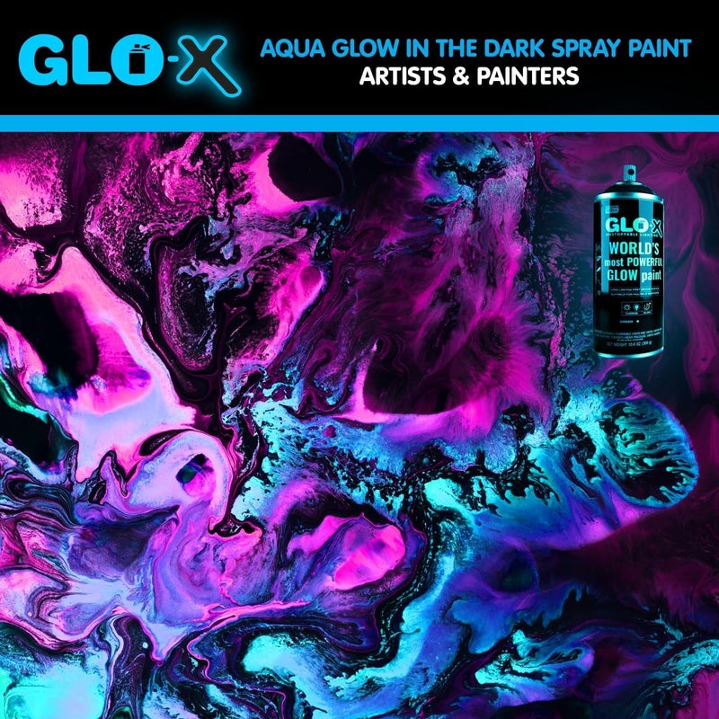 GLO-X Blue Glow Spray Paint (10.6 oz) | Outdoor Sun-Activated Neon Glow for Metal, Fabric & All Surfaces - Image 5