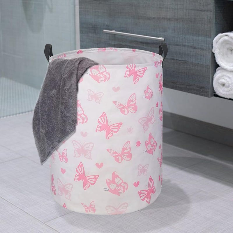 DUYIY Round Laundry Hamper Storage Basket Laundry Organizer Hamper Storage Bins Clothes Box Nursery Hamper Gift Basket with Handles - Image 4
