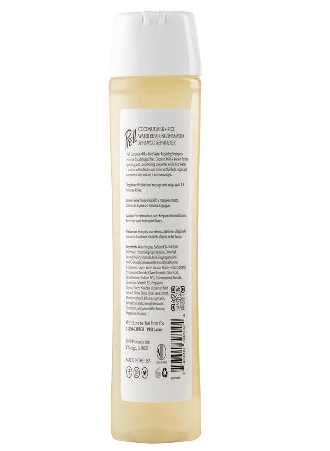 Prell Coconut Milk + Rice Watercolor Safe Anti-Breakage Repairing Shampoo for Damaged Hair, 13.5 fl.oz - Image 2