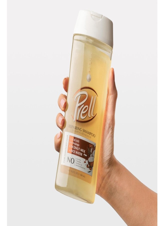 Prell Coconut Milk + Rice Watercolor Safe Anti-Breakage Repairing Shampoo for Damaged Hair, 13.5 fl.oz - Image 5
