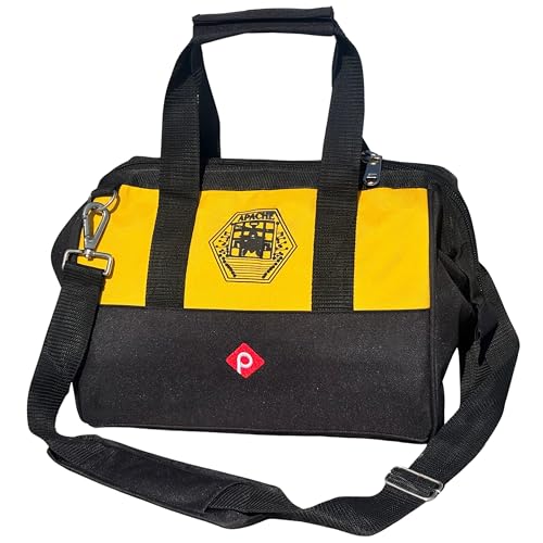 PAHAL 12 Inch Tool Bag – Multipurpose Nylon Water-Resistant Tool Storage Organizer for Electricians, Plumbers, Technicians & Mechanics, Durable Portable Tool Carry Bag, Yellow Black - Image 1
