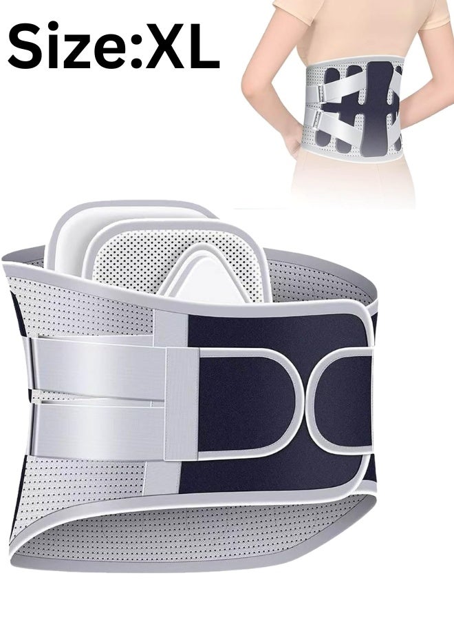 Breathable Lower Back Brace with 7 Steel Plate Supports – Adjustable Lumbar Support Belt for Women & Men – Pain Relief for Sciatica, Herniated Disc, Scoliosis, and Daily Use-XL - Image 1