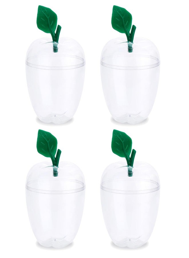 TABGACH Clear Apple Container Jar,Apple Shaped Candy Toy Filling Containers Jar 4 PACK - Image 1