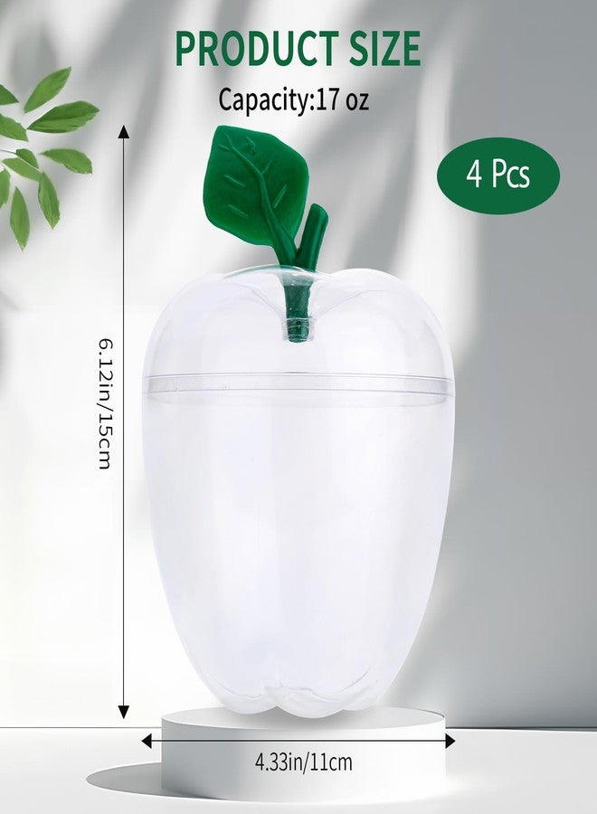 TABGACH Clear Apple Container Jar,Apple Shaped Candy Toy Filling Containers Jar 4 PACK - Image 2