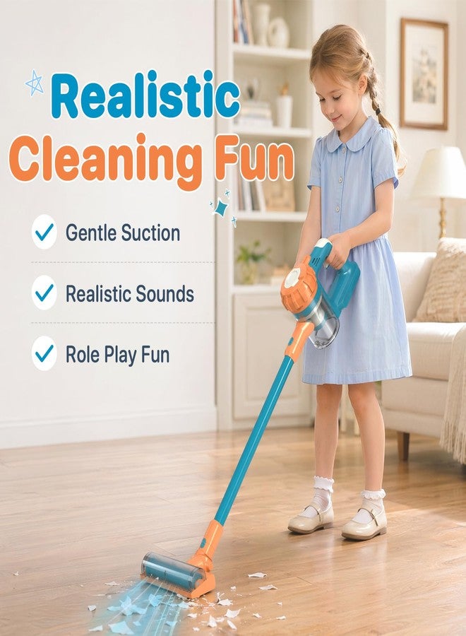 BAYMI 3-in-1 Kids Vacuum that Really Works - Toddler Vacuum Cleaner with Real Suction, Pretend Play Housekeeping & Cleaning Toy Set for Kids Ages 3+ (Blue) - Image 2
