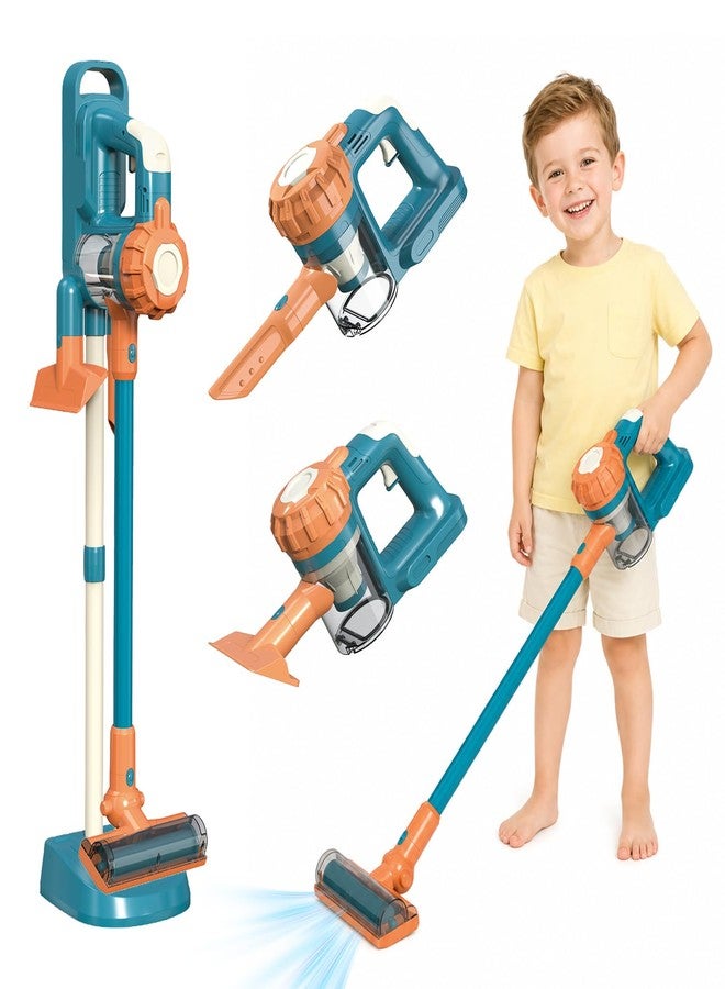 BAYMI 3-in-1 Kids Vacuum that Really Works - Toddler Vacuum Cleaner with Real Suction, Pretend Play Housekeeping & Cleaning Toy Set for Kids Ages 3+ (Blue) - Image 1