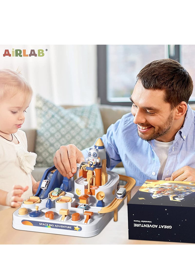 Zikra Car Rescue Adventure Race Track Toys Toddler Girls Kids Ages 4-7 Space Theme Gifts Playset Educational Learning - Image 3