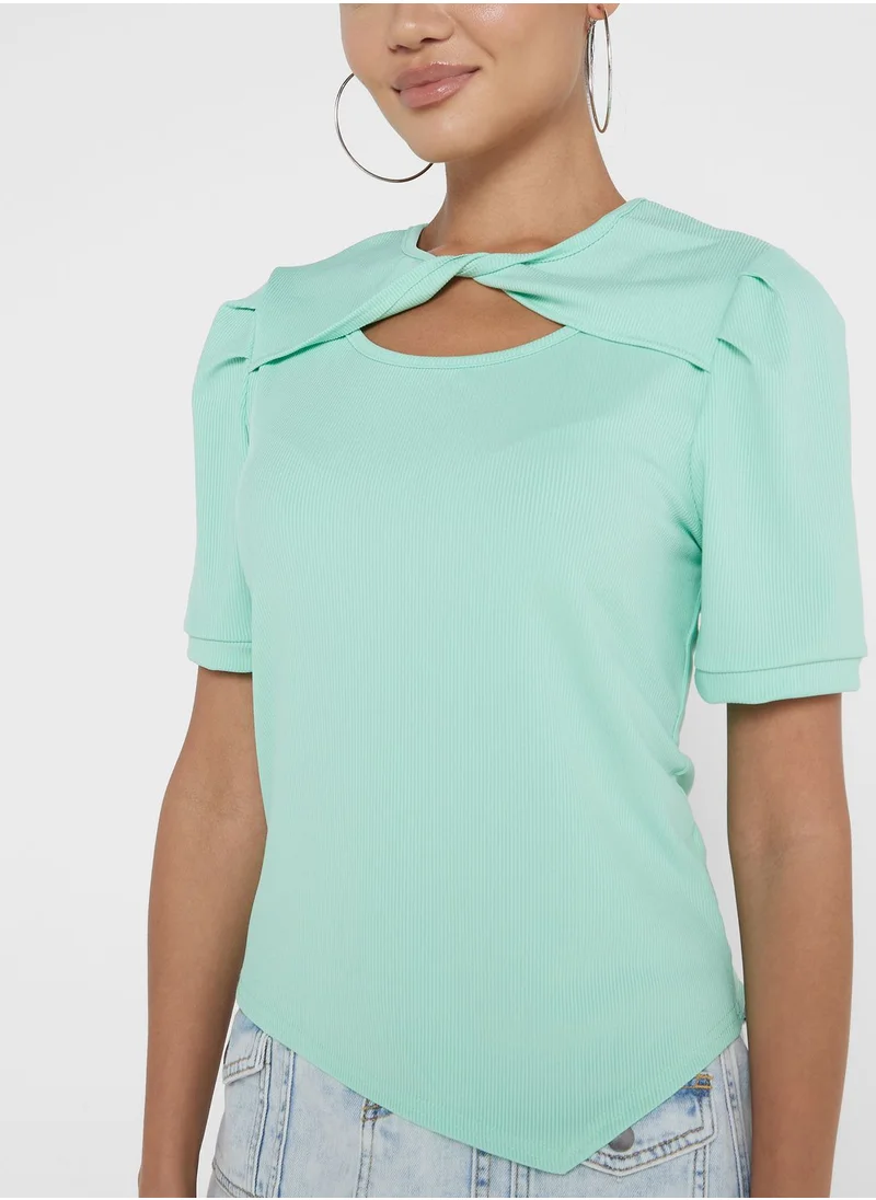 Ginger Twisted Knot Detail T Shirt
