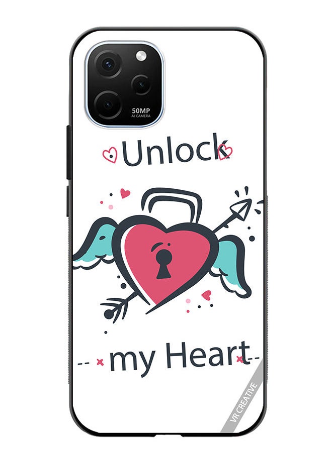 VR CREATIVE Protective Case Cover For Huawei Enjoy 50z Unlock My Heart Design Multicolour  - Image 1
