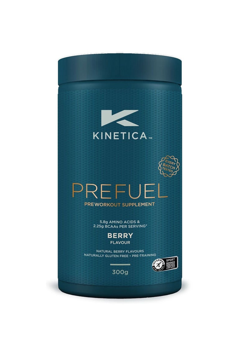 Kinetica - Kinetica Prefuel, Pre Workout Supplement, 5.9G Amino Acids & 2.3G Bcaa'S Per Serving, 30 Servings, Berry, 300G - Image 1