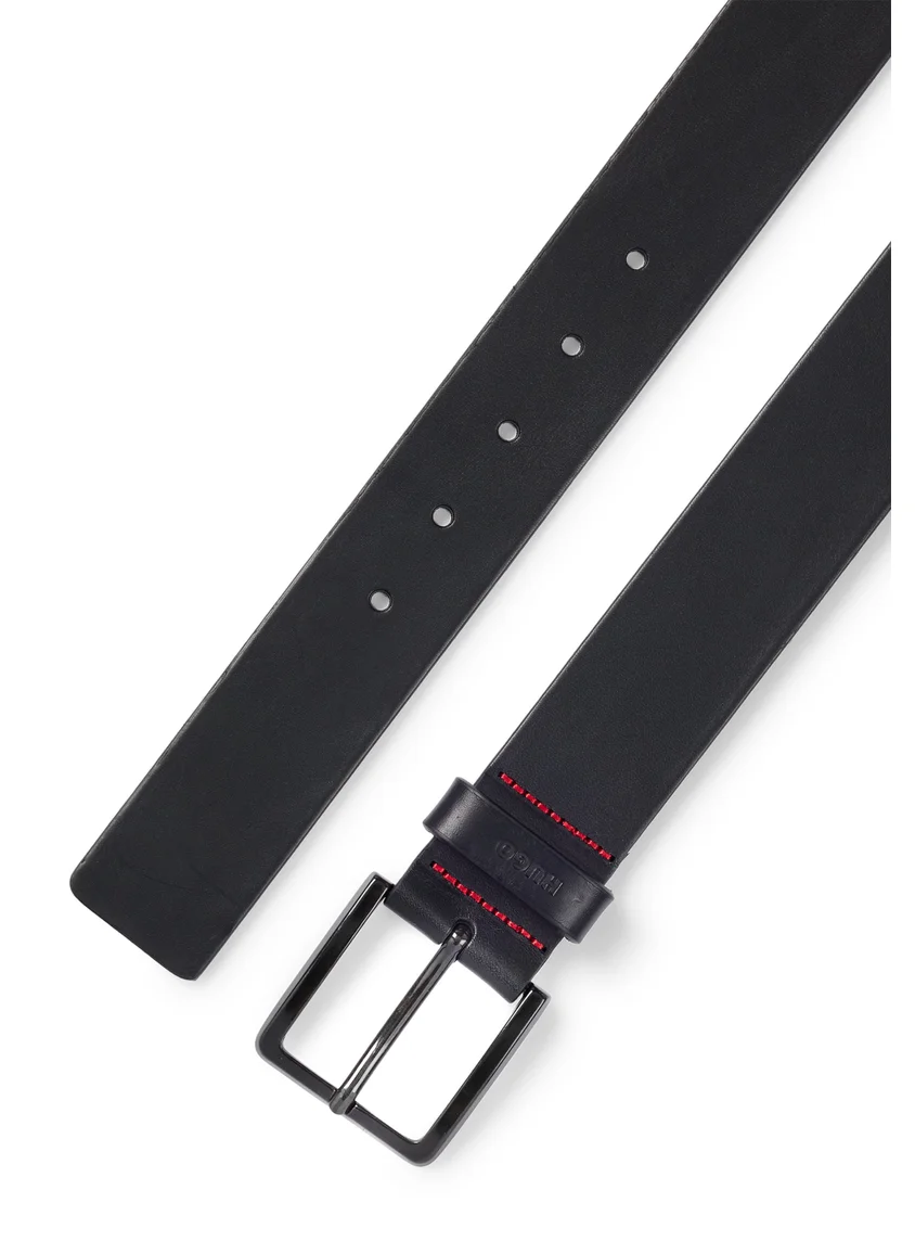 هوجو Italian-leather belt with logo-stamped keeper