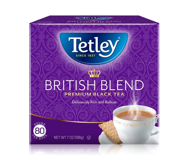 Tetley British Blend Premium Black Tea, Regular, 80 Teabags (Pack of 12) - Image 1