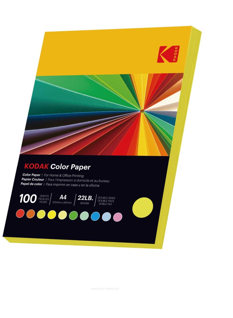 Kodak Color Paper Double Sides A4 (210x297mm) 100 Sheets 80 GSM Pack of 50 Bright Green - Image 2