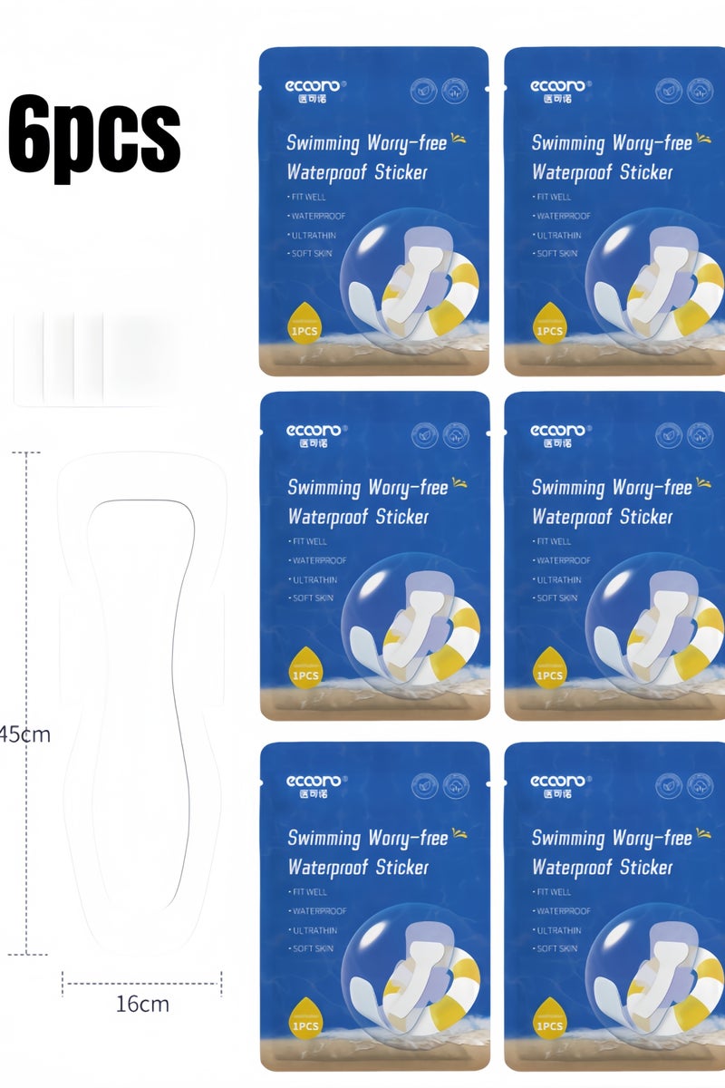 Waterproof Swimming Pads For Women, Waterproof Private Patches, Prevent Dirt Skin Friendly Private Stickers, Perfect For Swimming And Daily Use, Panty Liner/Barrier, Beach Must Have (6 Pcs) - Image 1