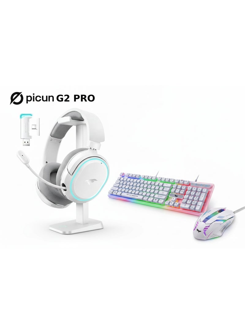 Picun G2 Pro New Edition 7.1 Surround Sound Headset with SK 120  Gaming Combo (Keyboard & Mouse), ENC Microphone, Compatible with PC, PS5, and PS4. - Image 1