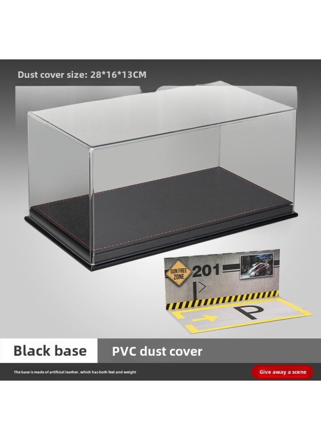Generic Large Acrylic Alloy Car Model Transparent Gift Box Exquisite Dustproof Display Box Ideal Gift Ornament-Color:1:24 Dust Cover Without Light-black  - Image 1
