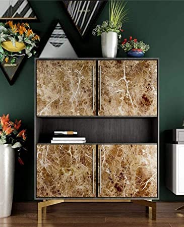 QUALIZA Aluminium foil Stickers Oil Proof Kitchen Stove Stickers Waterproof and Heat Resistant Contact Paper for Kitchen and Multiple uses in Kitchen 60 x 200 cm Light Brown - Image 4