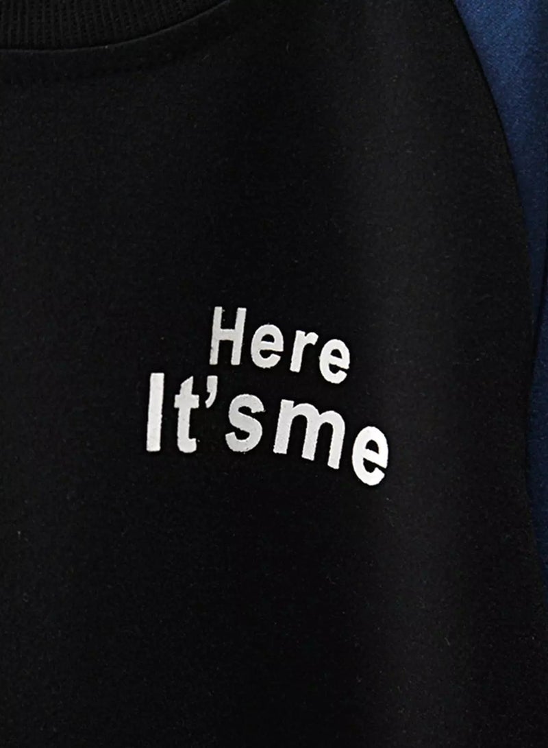 Toddler Boys Slogan Graphic Pocket Side Raglan Sleeve Pullover  - Image 4
