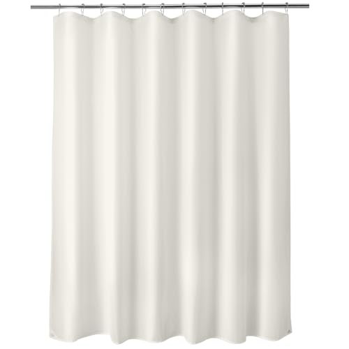 Titanker Fabric Shower Curtain Liner Washable, 70 x 72 Inches, Cream Shower Liner Fabric with 2 Magnets, Bathroom Polyester Shower Liner Waterproof Soft Lightweight, Cream - Image 1