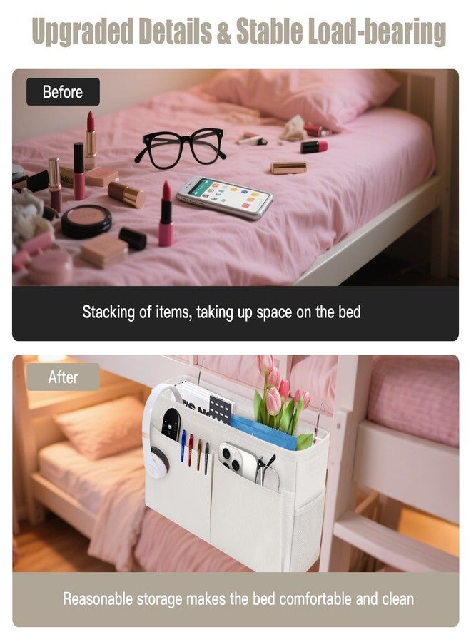 Chewlish Bedside Caddy Organizer with Fixed Straps, Bunk Bed Caddy ideal for Home, Bunk Bed, Dorm, Hospital, Crib, Versatile Bedside Storage Solution (Beige) - Image 4