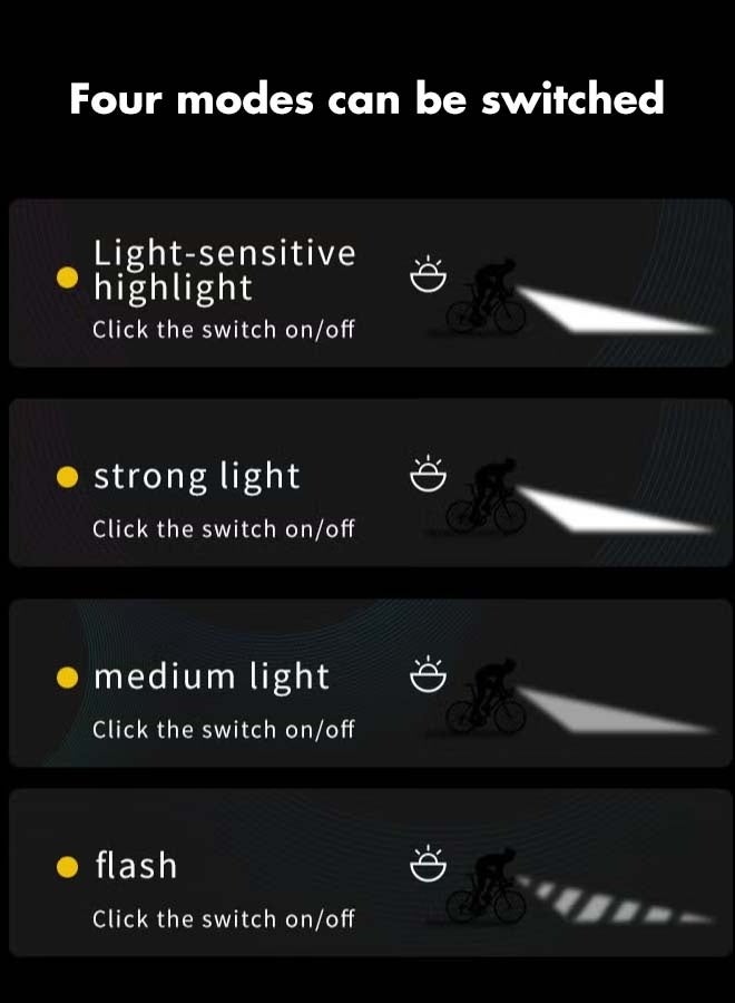 High-end bright headlight and taillight bicycle set, USB rechargeable, multiple lighting modes, waterproof, long-range bicycle, road and mountain emergency night bicycle riding light