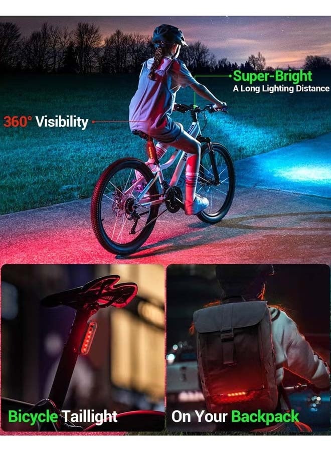 High-end bright headlight and taillight bicycle set, USB rechargeable, multiple lighting modes, waterproof, long-range bicycle, road and mountain emergency night bicycle riding light
