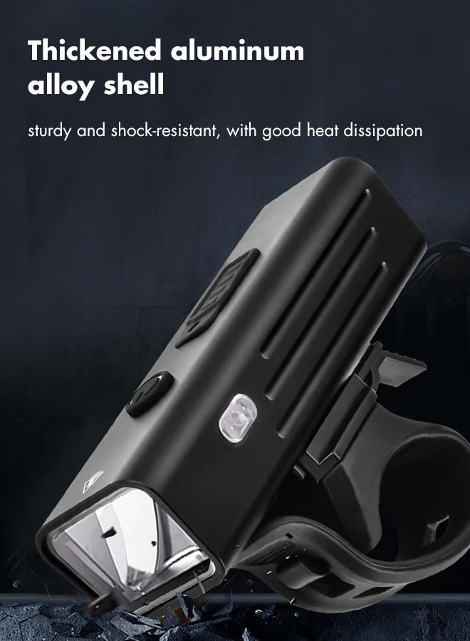 High-end bright headlight and taillight bicycle set, USB rechargeable, multiple lighting modes, waterproof, long-range bicycle, road and mountain emergency night bicycle riding light