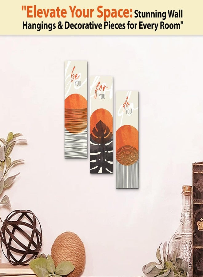 Twinster Aesthetic Wooden Wall Hanging For Home Décor, Living Room, Bedroom, Office Decoration Item| Motivational Art Patterns |Boho Design | Gifting Item |Pack Of 3 (Design 5) - Image 2