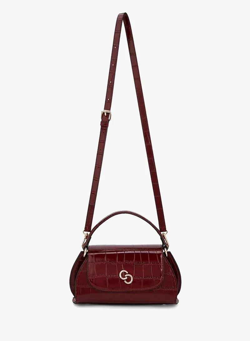 سيليست Textured Satchel Bag With Detachable Strap