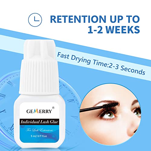 GEMERRY Lash Clusters Glue Individual Lash Glue Long Lasting Eyelash Adhesive for Self Application and Cluster Extensions 5mlBlack - Image 5
