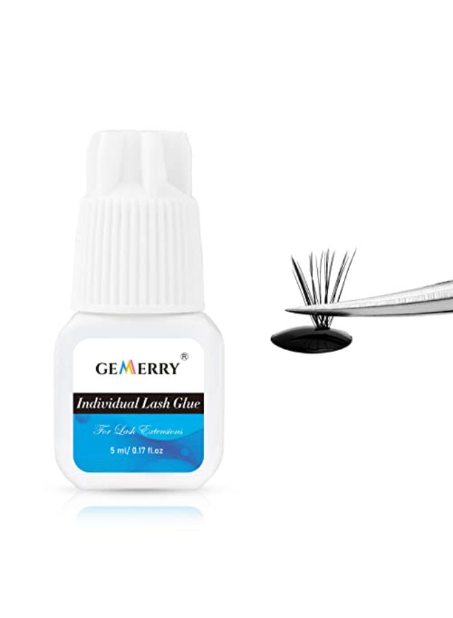 GEMERRY Lash Clusters Glue Individual Lash Glue Long Lasting Eyelash Adhesive for Self Application and Cluster Extensions 5mlBlack - Image 1