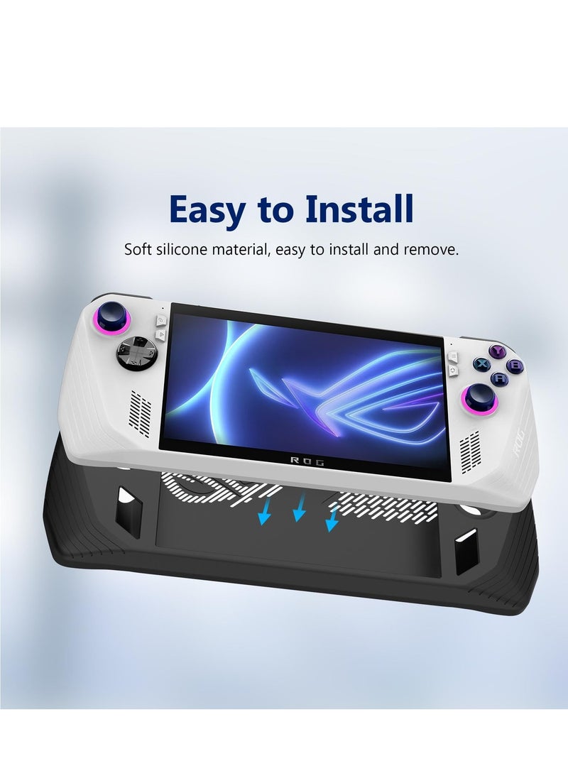 حافظة متوافقة مع ASUS ROG Ally Z1 Extreme - FlexiSkin، غطاء سيليكون ناعم منخفض الارتفاع 360 حماية لجهاز ASUS ROG Ally Z1 Extreme، ASUS ROG Ally Z1 Extreme، Ally Z1 - أسود قاتم