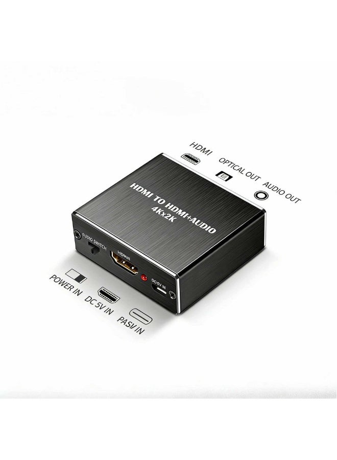 إيغوروف محول مستخرج صوت HDMI 4K، محول HDMI إلى HDMI + صوت، يدعم دقة 4Kx2K، لـ PS4/PS5 والتلفزيون ومكبرات الصوت - Image 2