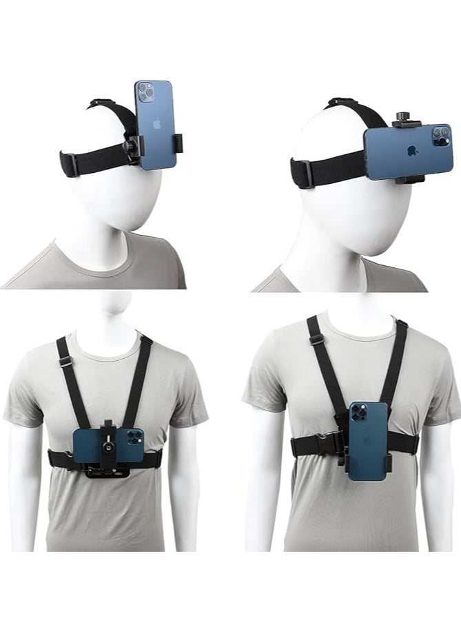 Generic Mobile Phone Chest Strap Harness Mount Head Strap Holder Kit Works with all phone clips compatible with iPhone, Samsung, GoPro Hero 9, 8,7, 6,5,4, 3,2,1, AKASO, DJI Osmo and POV/VLOG.  - Image 2
