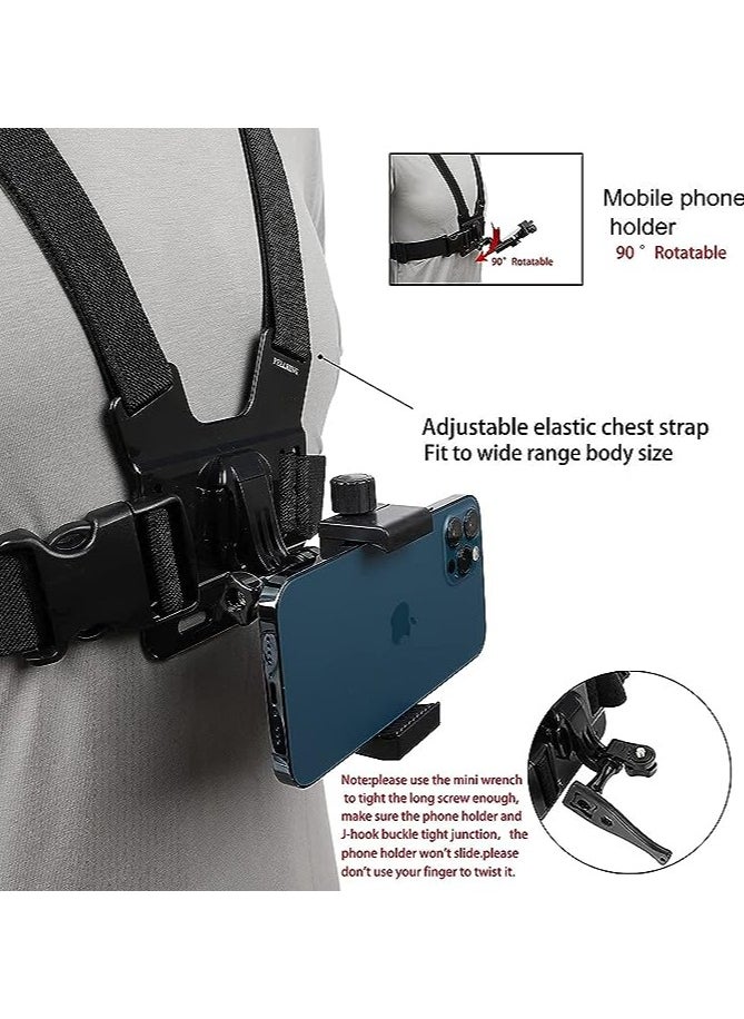 Generic Mobile Phone Chest Strap Harness Mount Head Strap Holder Kit Works with all phone clips compatible with iPhone, Samsung, GoPro Hero 9, 8,7, 6,5,4, 3,2,1, AKASO, DJI Osmo and POV/VLOG.  - Image 3