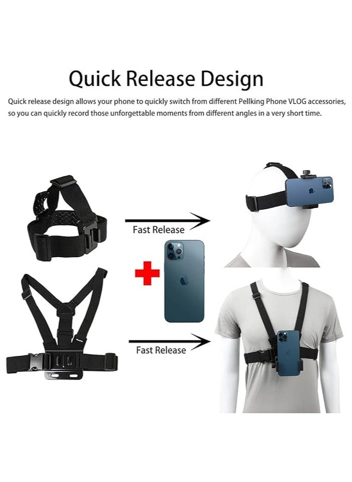 Generic Mobile Phone Chest Strap Harness Mount Head Strap Holder Kit Works with all phone clips compatible with iPhone, Samsung, GoPro Hero 9, 8,7, 6,5,4, 3,2,1, AKASO, DJI Osmo and POV/VLOG.  - Image 4
