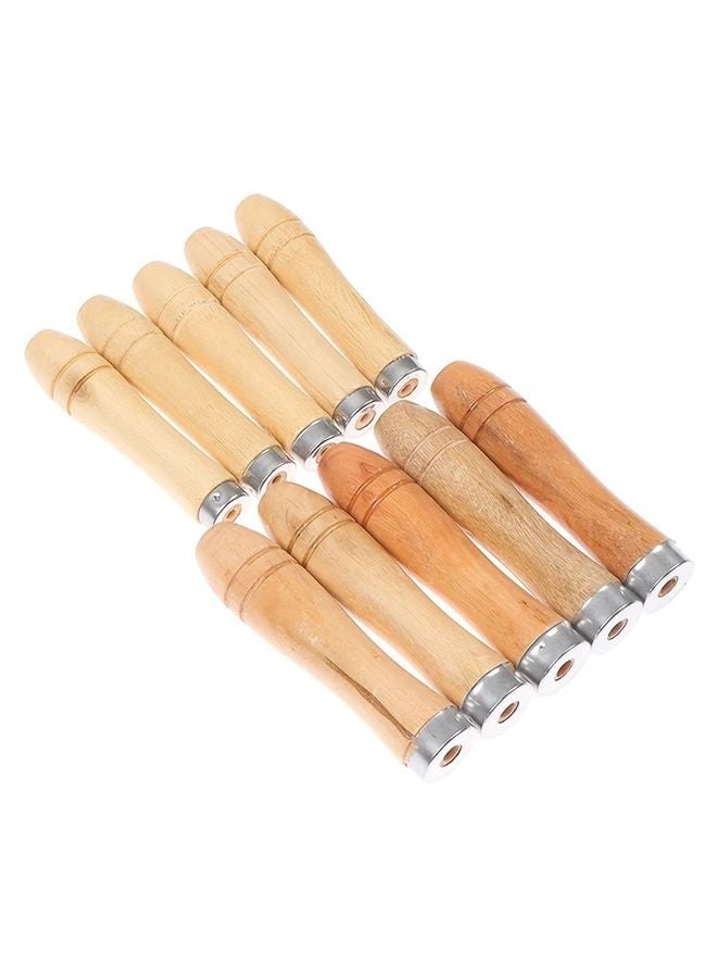6pcs Wooden Handle Steel Files Triangular Polishing Tools For Woodworking - Image 2
