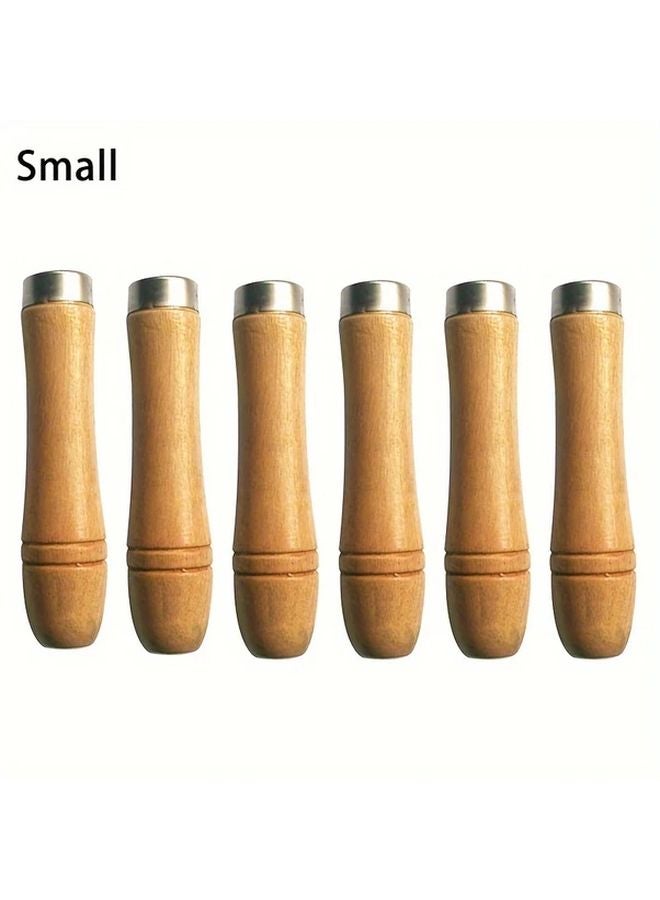 6pcs Wooden Handle Steel Files Triangular Polishing Tools For Woodworking - Image 1