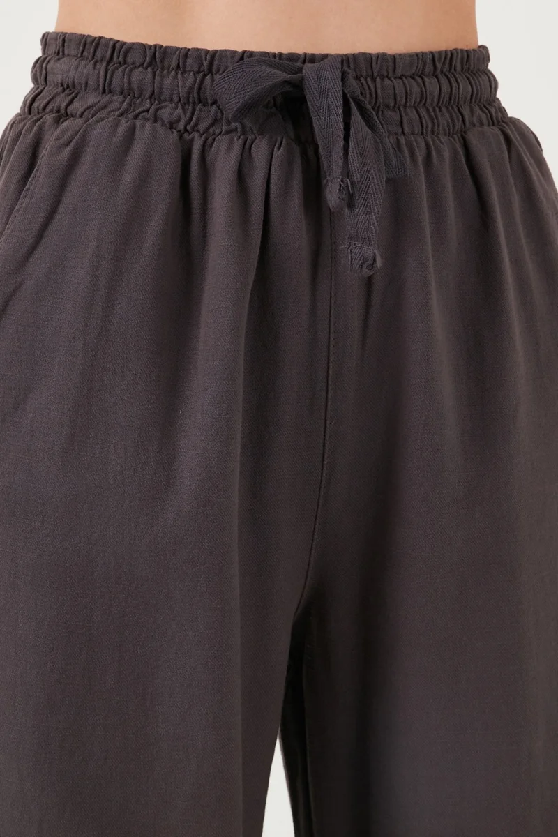 Lela Cotton Relaxed Fit High Waist Wide Leg Pants Women's Trousers 668YP5118