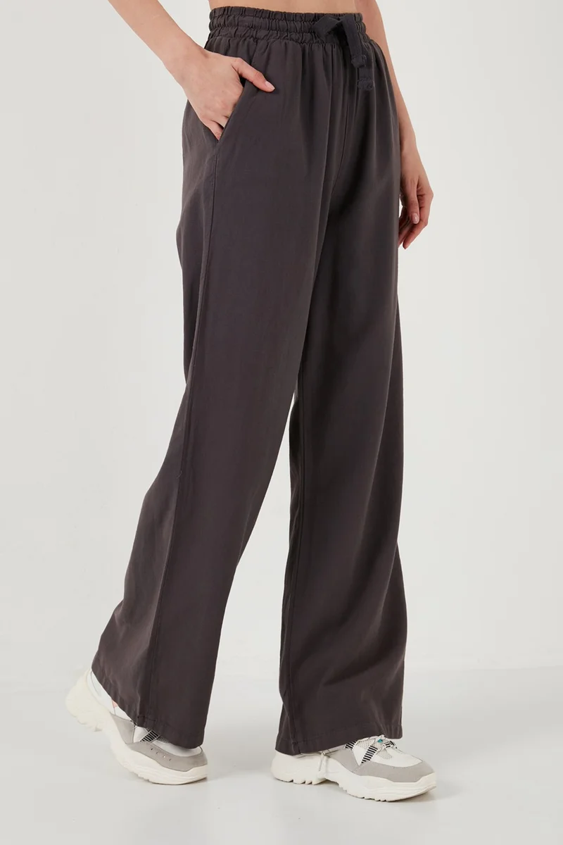 Lela Cotton Relaxed Fit High Waist Wide Leg Pants Women's Trousers 668YP5118