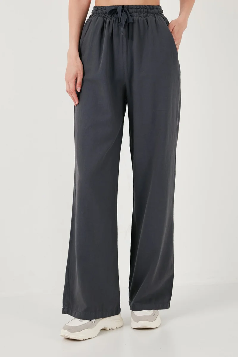 Lela Cotton Relaxed Fit High Waist Wide Leg Pants Women's Trousers 668YP5118